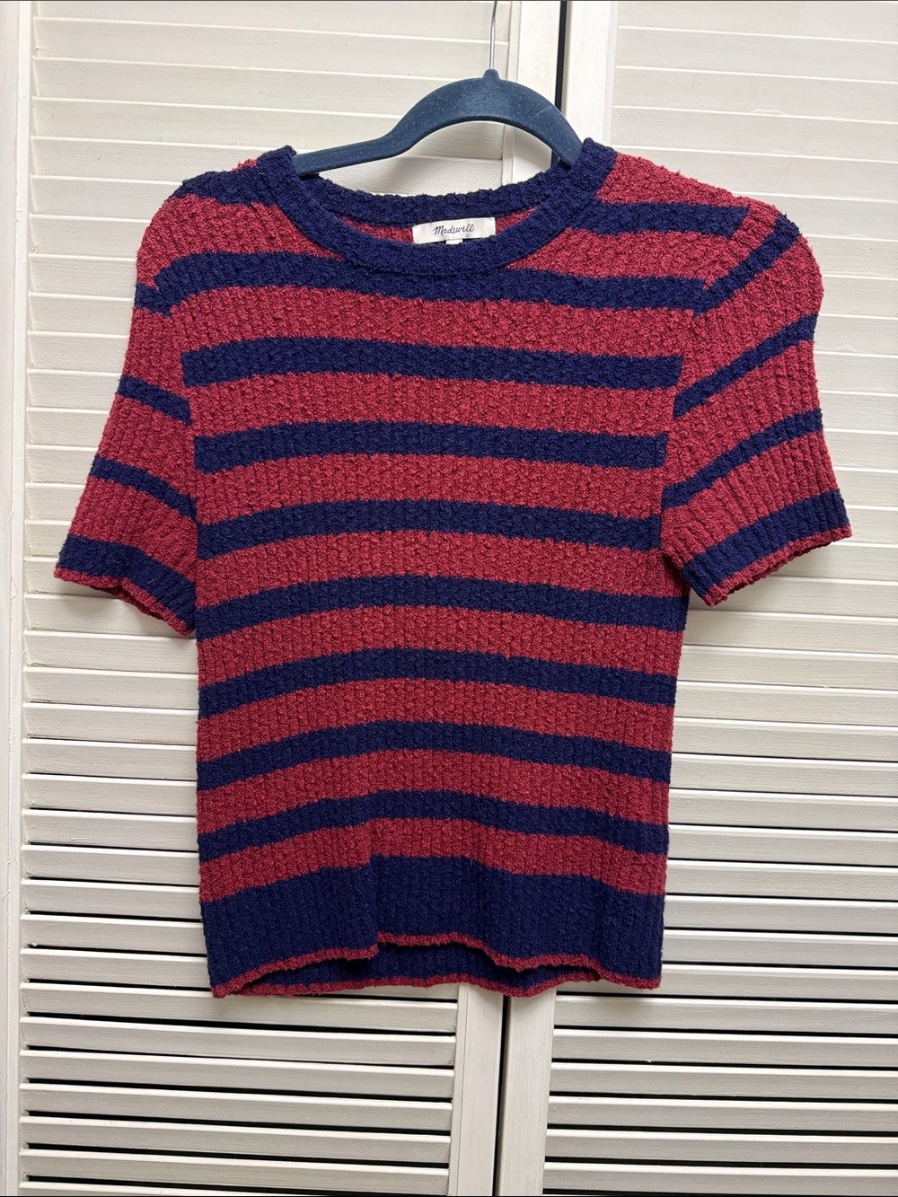 Madewell Red & Navy Striped Short-Sleeve Knit Tee